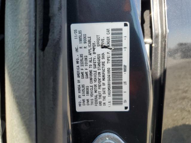 1HGCM56816A041950 - 2006 HONDA ACCORD EX BLACK photo 12