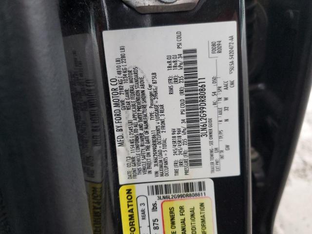 3LN6L2G99DR808611 - 2013 LINCOLN MKZ BLACK photo 12