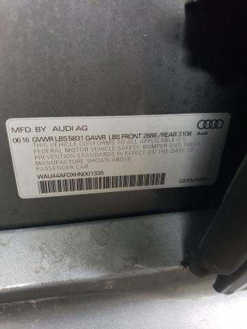 WAU44AFDXHN001335 - 2017 AUDI A8 L QUATTRO GRAY photo 12