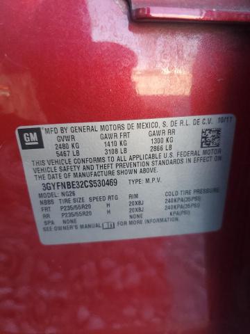 3GYFNBE32CS530469 - 2012 CADILLAC SRX PERFORMANCE COLLECTION Rojo foto 13