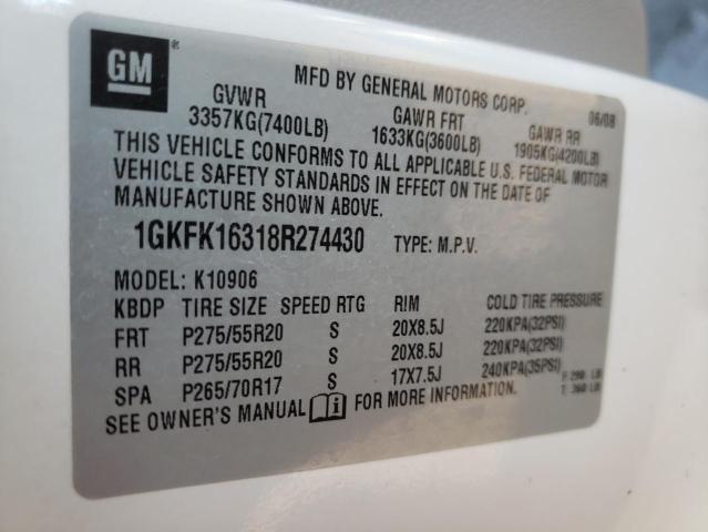 1GKFK16318R274430 - 2008 GMC YUKON XL K1500 BEIGE photo 13