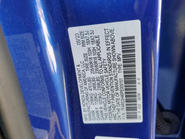 7FARS3H46PE009151 - 2023 HONDA CR-V EX BLUE photo 13
