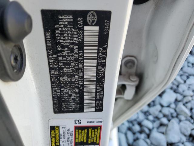 4T1BZ1HK5JU021054 - 2018 TOYOTA CAMRY XSE Beyaz fotoğraf 12