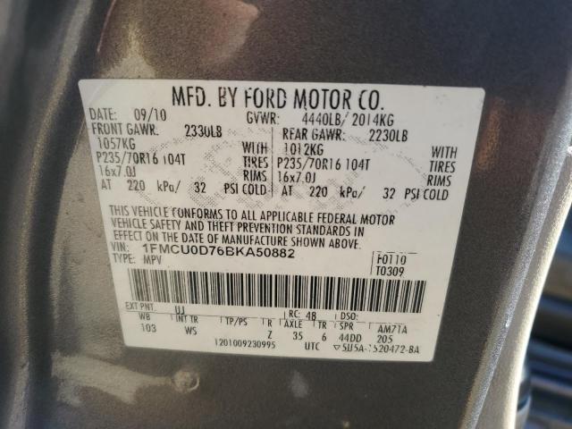 1FMCU0D76BKA50882 - 2011 FORD ESCAPE XLT 灰色 照片 13