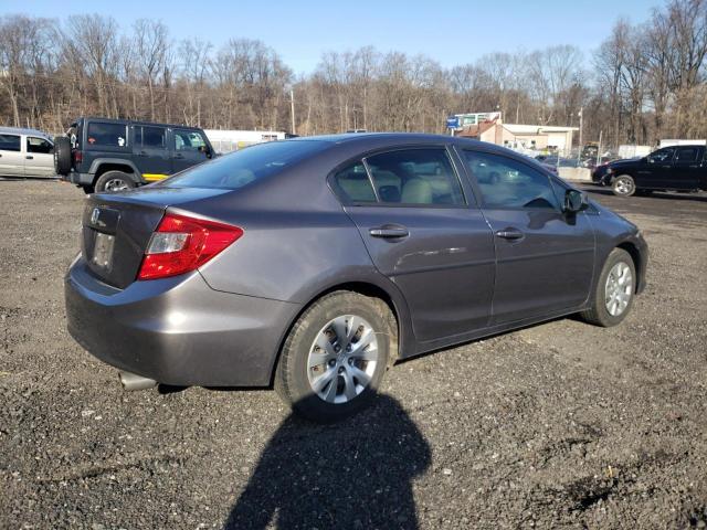 19XFB2F5XCE392645 - 2012 HONDA CIVIC LX GRAY photo 3