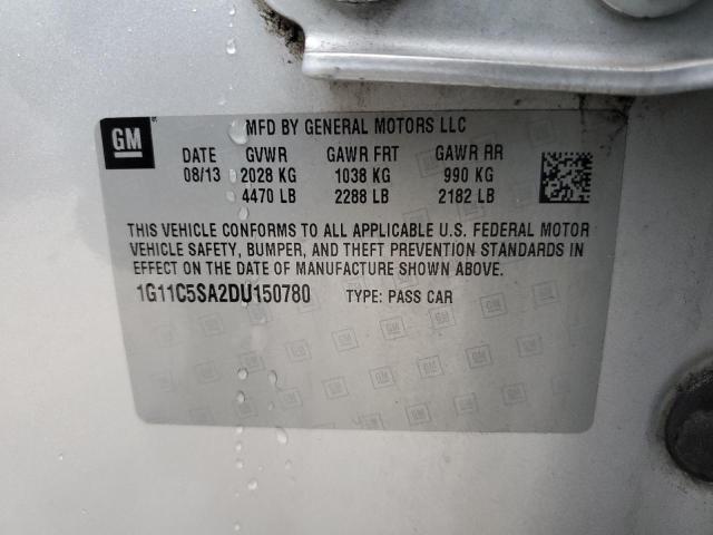 1G11C5SA2DU150780 - 2013 CHEVROLET MALIBU 1LT 银色 照片 12