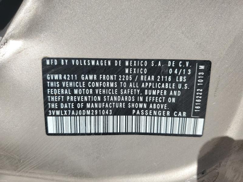 3VWLX7AJ0DM291043 - 2013 VOLKSWAGEN JETTA SEL Թուխ լուսանկար 12