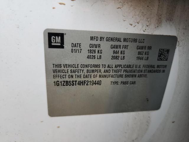 1G1ZB5ST4HF219440 - 2017 CHEVROLET MALIBU LS Білий фото 12