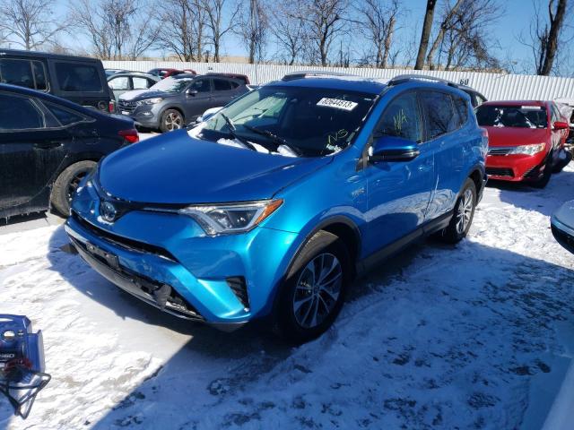 JTMRJREV7JD238225 - 2018 TOYOTA RAV4 HV LE BLUE photo 1