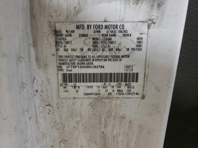 1FTRF12W09KC82784 - 2009 FORD F150 WHITE photo 12