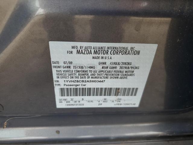 1YVHZ8CB2A5M03447 - 2010 MAZDA 6 S Կապույտ լուսանկար 12