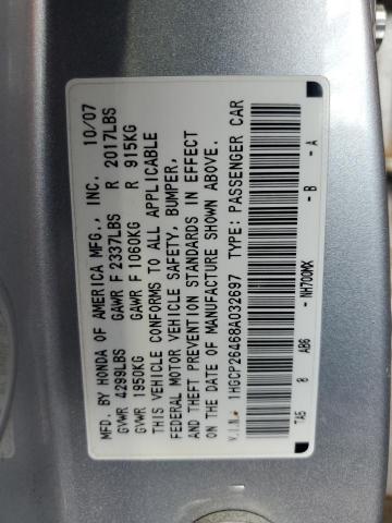 1HGCP26468A032697 - 2008 HONDA ACCORD LXP SILVER photo 12