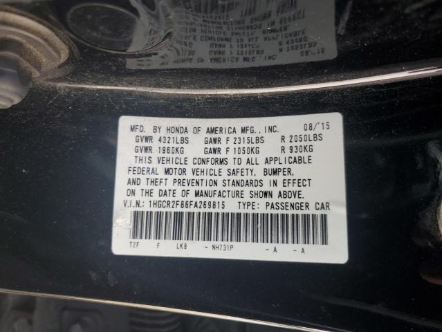 1HGCR2F86FA269815 - 2015 HONDA ACCORD EXL BLACK photo 12