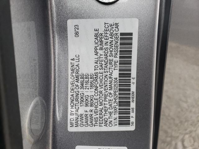 19XFL2H52PE025304 - 2023 HONDA CIVIC LX SILVER photo 12