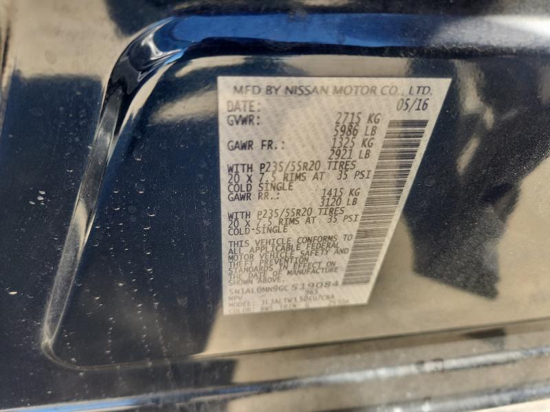 5N1AL0MN9GC519084 - 2016 INFINITI QX60 BLUE photo 13