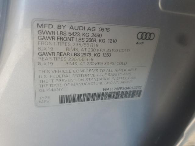 WA1L2AFP3GA012272 - 2016 AUDI Q5 PREMIUM PLUS SILVER photo 12