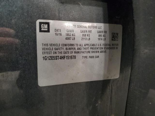 1G1ZE5ST4HF151678 - 2017 CHEVROLET MALIBU LT GRAY photo 12