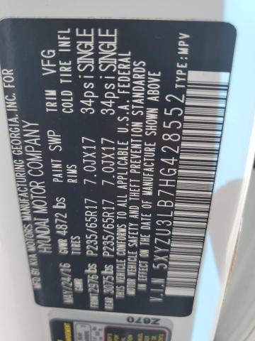 5XYZU3LB7HG428552 - 2017 HYUNDAI SANTA FE SPORT 白色 照片 13