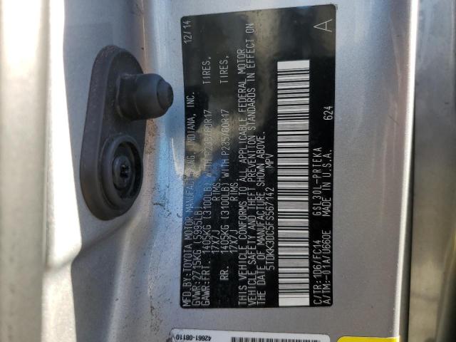 5TDKK3DC5FS567142 - 2015 TOYOTA SIENNA LE 银色 照片 13