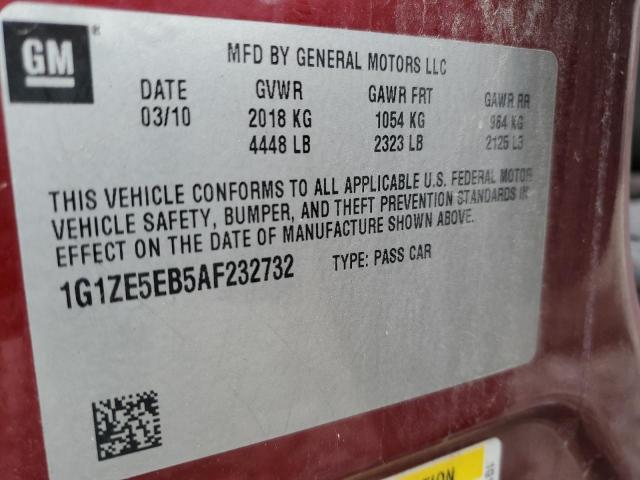 1G1ZE5EB5AF232732 - 2010 CHEVROLET MALIBU LTZ MAROON photo 12