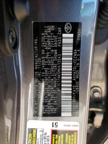 4T1C11AK5MU413543 - 2021 TOYOTA CAMRY LE 灰色 照片 13