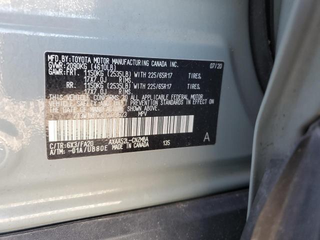 2T3W1RFV3LC073623 - 2020 TOYOTA RAV4 XLE GRAY photo 13