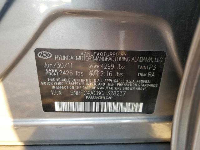 5NPEC4AC8CH328237 - 2012 HYUNDAI SONATA SE Grau Foto 12