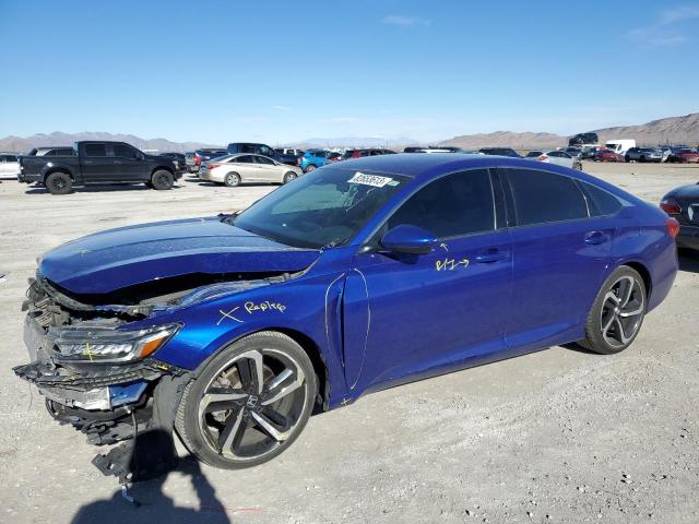 1HGCV1F31KA050278 - 2019 HONDA ACCORD SPORT BLUE photo 1