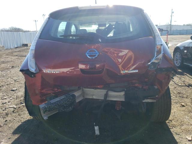 1N4AZ0CP1FC316829 - 2015 NISSAN LEAF S RED photo 6