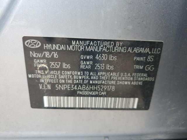 5NPE34AB6HH529178 - 2017 HYUNDAI SONATA SPORT SILVER photo 12