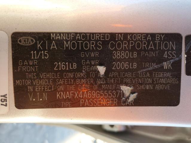 KNAFX4A69G5553711 - 2016 KIA FORTE LX SILVER photo 13