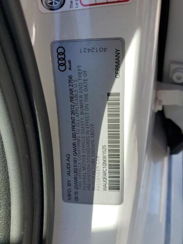 WAUGFAFC1GN081525 - 2016 AUDI A6 PREMIUM PLUS თეთრი ფოტო 13