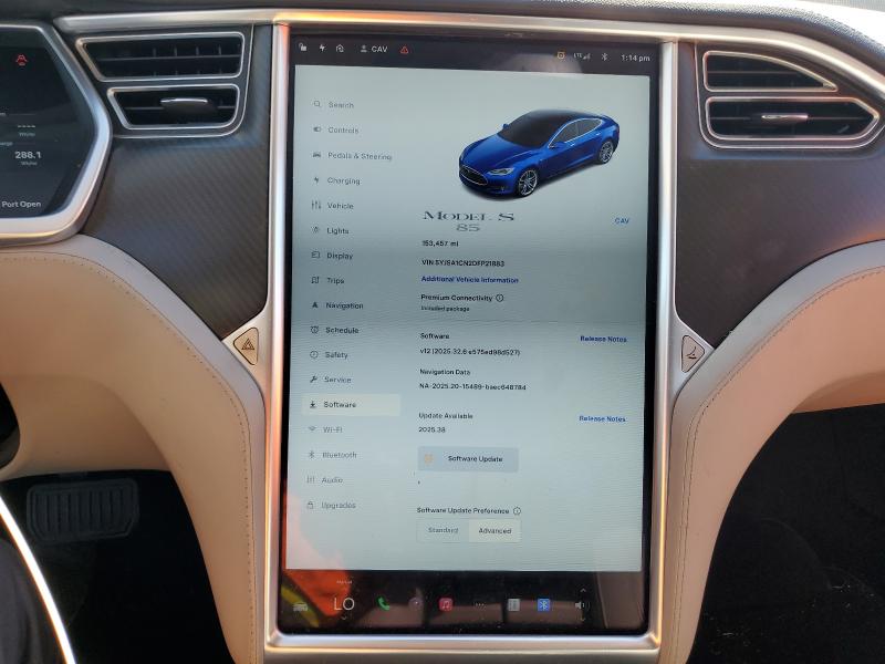 5YJSA1CN2DFP21883 - 2013 TESLA MODEL S Կապույտ լուսանկար 9