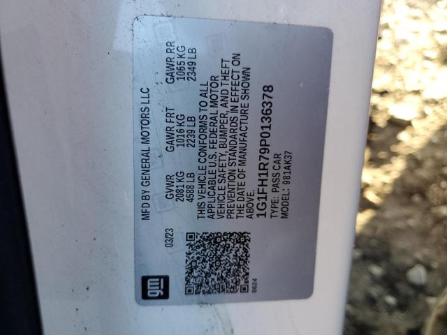 1G1FH1R79P0136378 - 2023 CHEVROLET CAMARO SS Beyaz fotoğraf 13