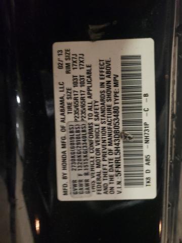 5FNRL5H43DB053480 - 2013 HONDA ODYSSEY EX BLACK photo 13