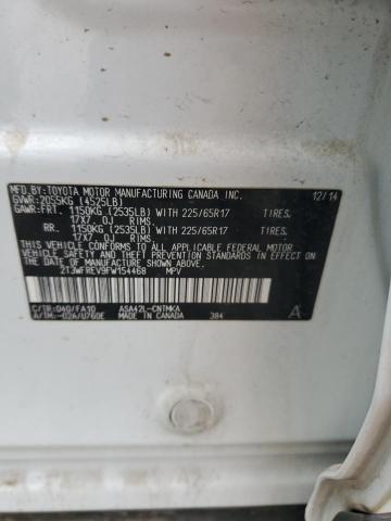 2T3WFREV9FW154468 - 2015 TOYOTA RAV4 XLE 白色 照片 12