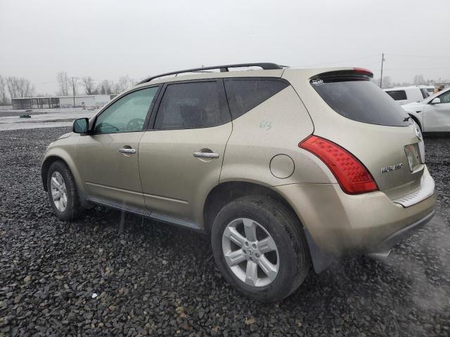 JN8AZ08T67W518960 - 2007 NISSAN MURANO SL GOLD photo 2