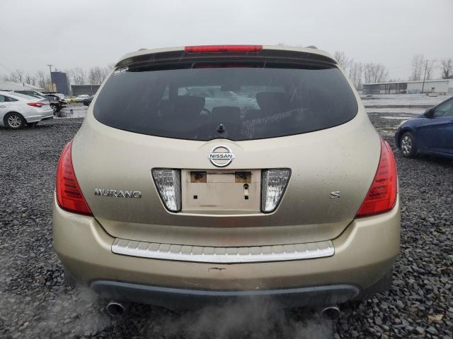 JN8AZ08T67W518960 - 2007 NISSAN MURANO SL GOLD photo 6