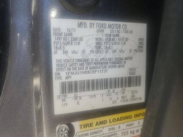 1FMJU1H55CEF11737 - 2012 FORD EXPEDITION XLT 灰色 照片 14