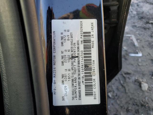 JM1BL1S69A1146030 - 2010 MAZDA 3 S BLACK photo 12