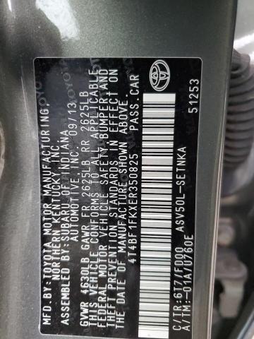 4T4BF1FKXER350825 - 2014 TOYOTA CAMRY L GRAY photo 12