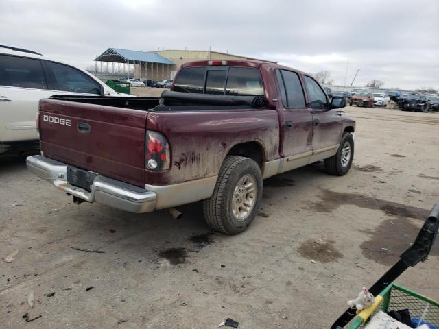 1B7GL2AN71S118242 - 2001 DODGE DAKOTA QUAD MAROON photo 3