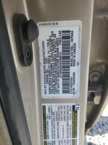 2T1BR32E94C266573 - 2004 TOYOTA COROLLA CE ოქროსფერი ფოტო 12