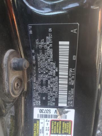 5TDYK3DC3DS281099 - 2013 TOYOTA SIENNA XLE BLACK photo 14