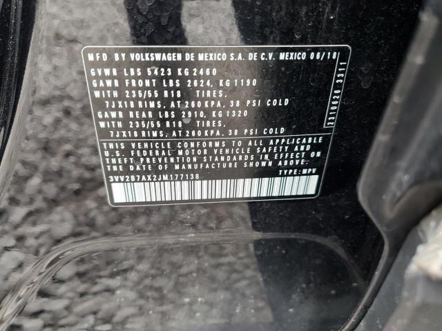 3VV2B7AX2JM177138 - 2018 VOLKSWAGEN TIGUAN SE 黑色 照片 13