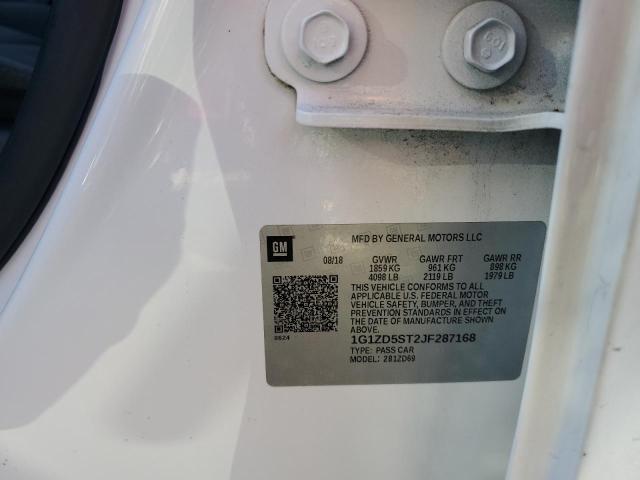 1G1ZD5ST2JF287168 - 2018 CHEVROLET MALIBU LT WHITE photo 12