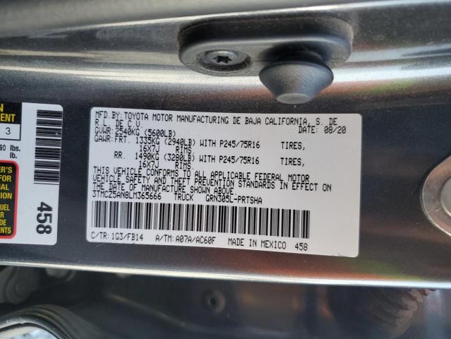 3TMCZ5AN8LM365666 - 2020 TOYOTA TACOMA DOUBLE CAB CHARCOAL photo 13