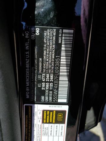 55SWF4KB7FU093851 - 2015 MERCEDES-BENZ C 300 4MATIC BLACK photo 12