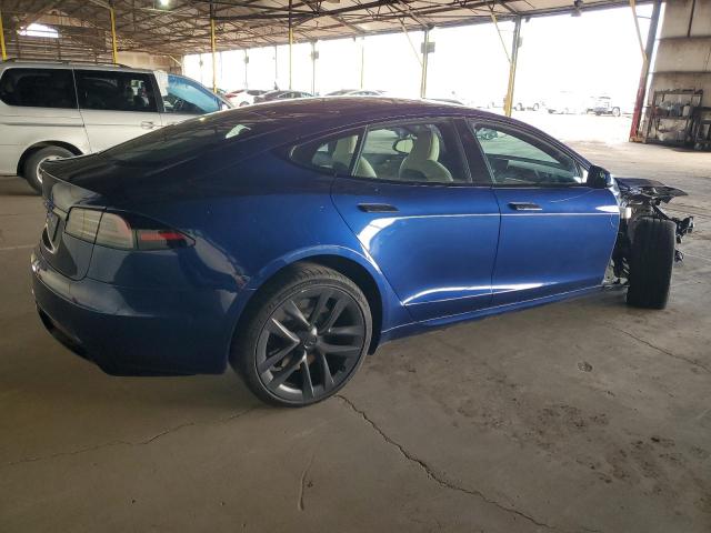 5YJSA1E57NF475234 - 2022 TESLA MODEL S BLUE photo 3