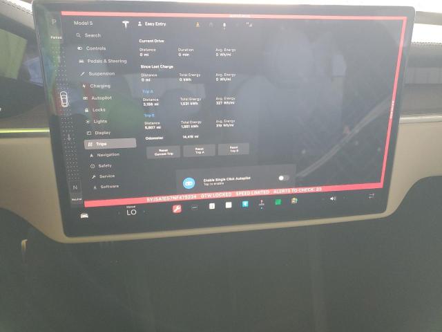 5YJSA1E57NF475234 - 2022 TESLA MODEL S BLUE photo 9